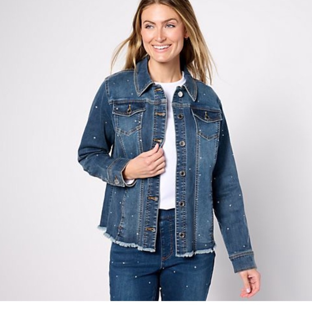 ♥️Isaac Mizrahi Live! Embellished Denim Jacket♥️ - Picture 8 of 9